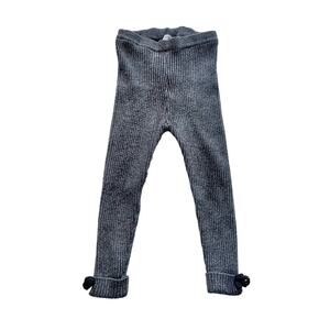 Zara girls gray ribbed knit leggings size 18-24 months